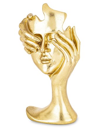 Dekoracja złota maska w kobiecych rękach 30,5x16x10 TRISTEZZA, MIA home