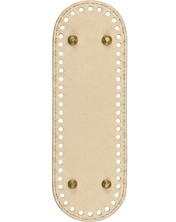 Dno do torebki baza do szydełkowania skóra PU beżowa 30x10 cm owalna do DIY, smxdsgn