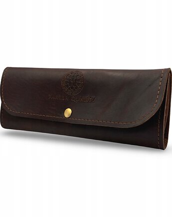 Etui na długopisy Piórnik skórzany tuba futerał Brązowy Parker Quality, Parker Quality