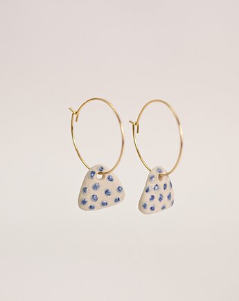 Kolczyki ceramiczne trójkąty blue dots, Vaczor