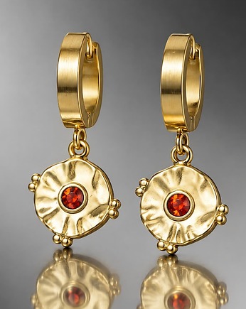 Kolczyki pozłacane Alloys Collection Coins /Red grappa/, KiKa pracownia