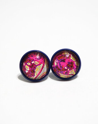 Kolczyki - Fuksja - granatowe, yenoo