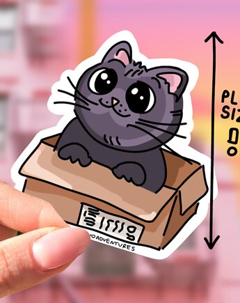 Naklejka kotek kiciuś w pudełku, ivoadventures