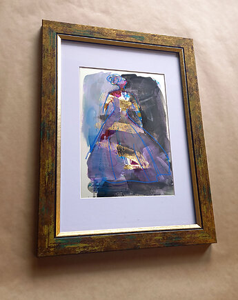 Lilka 88 - akwarela 16x24 cm unikat, Katarzyna Radzka