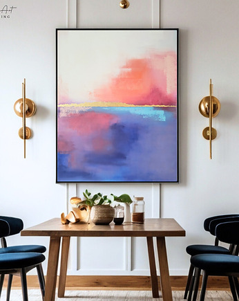 SOFT LIGHT Ręcznie malowany obraz ze złotem 70x100 cm, Anna Jatczak Art