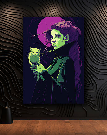 Portret Czarownicy - Plakat - Druk - Czarownica, Wiedźma, Halloween #8, Black Sapphire Art