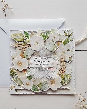 Kartka w kopercie, Ślub, kartka ślubna, Figusia handmade