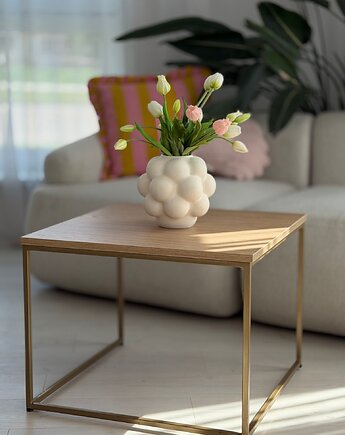 BONNIE MINI - stolik pomocniczy na złotej podstawie, Papierówka Simple form of furniture