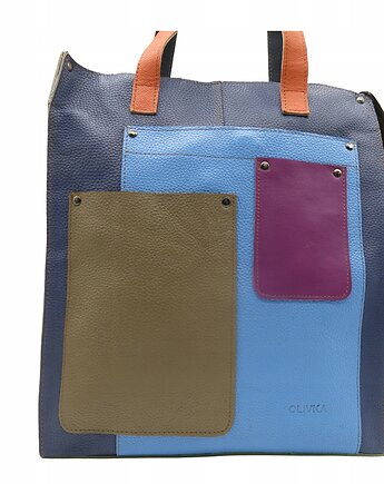 Torebka damska na ramię, shopper, duża, pojemna, mieści A4 skórzana OLIVKA, Olivka Warsaw