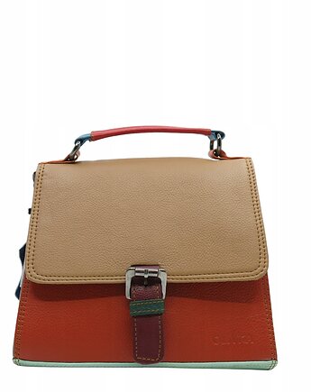 Torebka damska skórzana klasyczna ze skrawków wygodna rączka OLIVKA, Olivka Warsaw