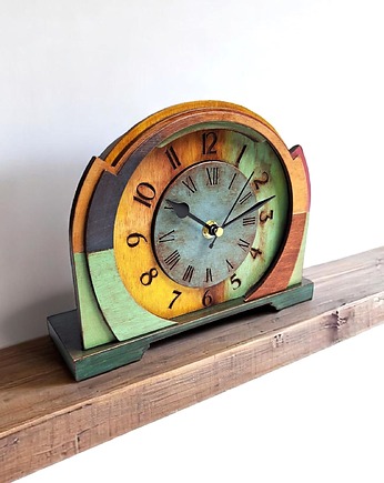Zegar drewniany kominkowy w stylu vintage, Clock Wood Studio