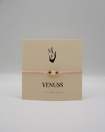 RÓŻOWY KWARC + hematyty  bransoletka na różowym sznurku dla dziewczynki, VENUSS concept store