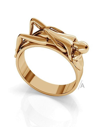 Obrączka  LOVERS- srebro złocone 24K, ISSI Jewelry
