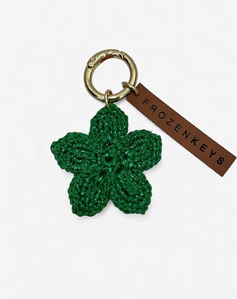 Brelok Kwiat Zielony z Błyszczącą Nitką, Frozen Keys
