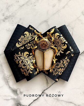 Brosza z cudnym Owadem z kryształkiem i masą perłową New Jesień, Pudrowy Różowy