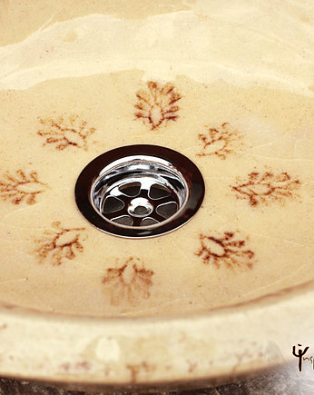 Umywalka owalna z ornamentem w brązach, w inspiracji