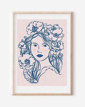 Plakat botaniczny - DZIEWCZYNA Z MAKAMI, Mint In Paper