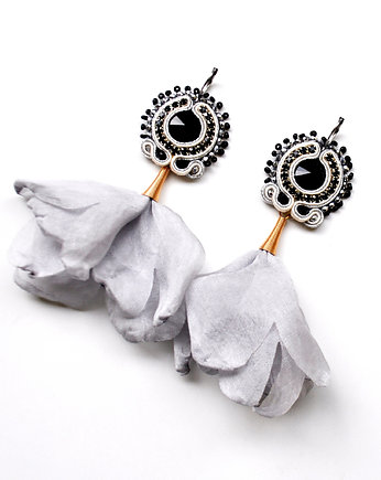 Sutaszowe kolczyki NERO FLOWERS, Sylwia Żak