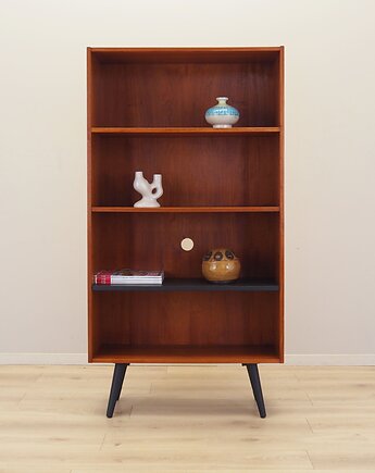 Regał tekowy, duński design, lata 70, produkcja: Dania, Przetwory design