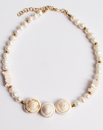 Muszle i perły : UNIKATOWY naszyjnik - choker, kaktusia