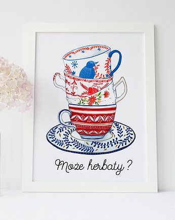 Plakat do kuchni "Może herbaty?" format A4, Jakie Słodkie
