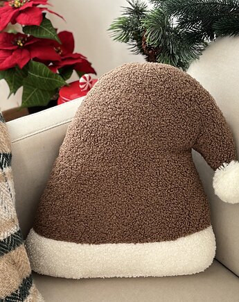Poduszka W Kształcie Czapki Mikołaja Brązowa Boucle, poduszkownia
