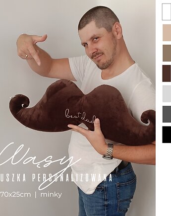 Wąsy - poduszka ozdobna  kolory  haft  prezent, Little Angels