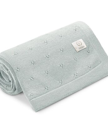 Koc z wełny merino Jersey Szałwia, YOSOY