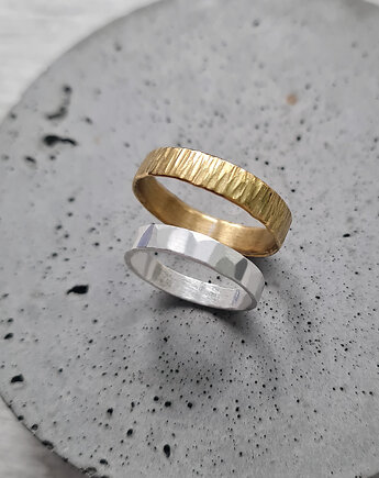 Obrączki STRUCTURES srebro i mosiądz, COCONUT