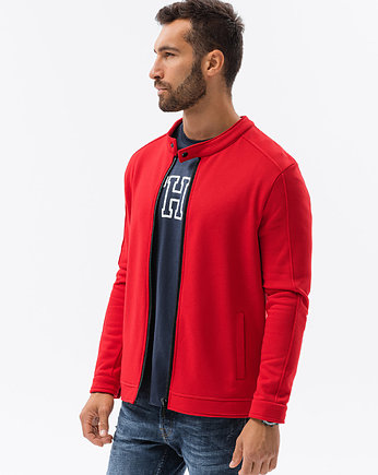 Bluza męska rozpinana bez kaptura - czerwona V3 B1071, OSOBY - Prezent dla Chłopaka
