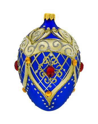 Bombka choinkowa: Ekskluzywne jajo z kamieniami: niebieski, Syn Bombkarza