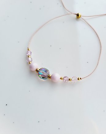 Bransoletka na jedwabnej nici z kryształkiem Swarovski, Mia Mondo