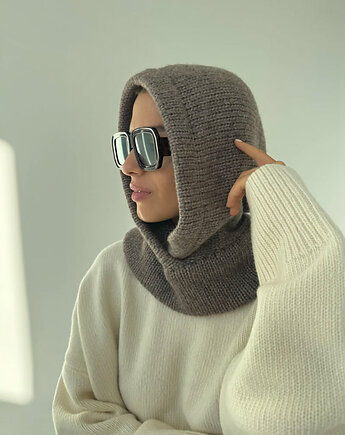 Wełniana Balaclava brown premium, Patchouli