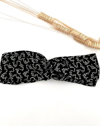 Opaska przeplatana Granatowa wzory, wu handmade
