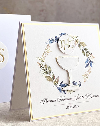Kartka na komunię z ozdobną kopertą, 84c, Anna Art and Crafts