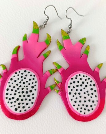 Duże Neonowe Kolczyki Smoczy Owoc, OMIFIMO