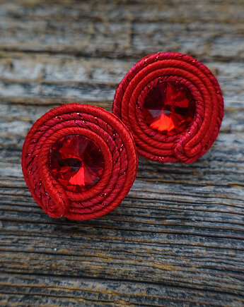 Czerwone  kolczyki soutache, Mró Soutache