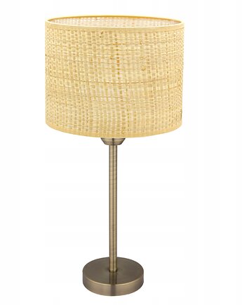 LAMPKA NOCNA STOŁOWA RATTAN SATYNA PATYNA 43cm E27, Fabryka Lamp