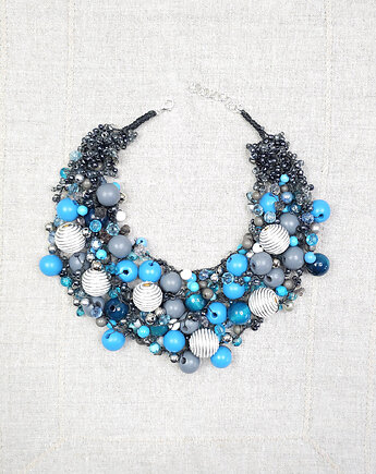 6955 Duży Naszyjnik Niebiesko-Szary , kama4you