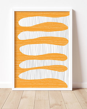 Plakat abstakcyjny, pomarańczowo-biały, Dekorando