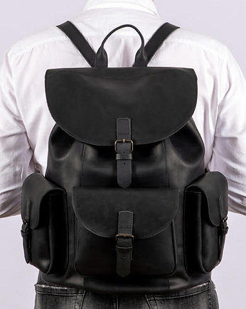 Czarny Plecak Skórzany Damski Vintage Belveder BT33, OKAZJE - Prezenty na 18 dla chłopaka