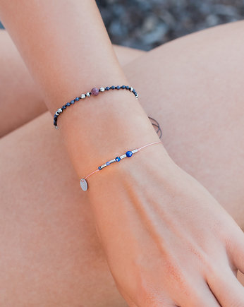 Delikatna Bransoletka Zodiac Strzelec Szafir Lapis Lazuli Sodalit, w hand works