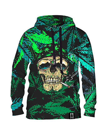 Męska Bluza z kapturem Cannabis Skull Green, DrCrow