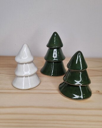 Ceramiczne choinki dekoracyjne - zestaw, krusz art