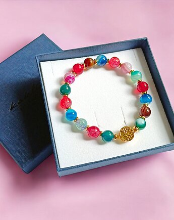 Drzewo życia : agat multicolor i hematyt złoty, kaktusia