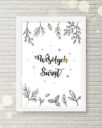 Plakat świąteczny A4 GAŁĄZKI, WOW party