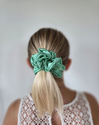 Gumka jedwabna, scrunchie, frotka queen of emeralds MAXI, Capillum