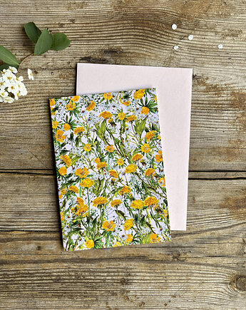 Majowa Łąka - Kartka- Grafika- Ilustracja- Natura- Kwiaty, BOSKE