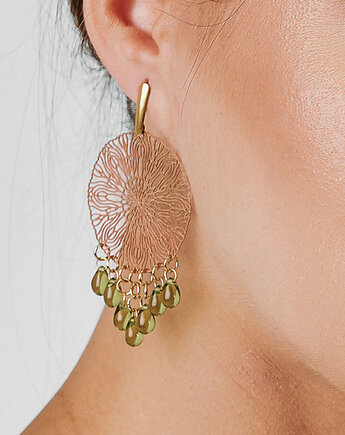 Ażurowe kolczyki ze szklanymi kropelkami, Artseko