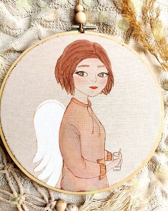 Nowoczesny anioł pamiątka I Komunii dla dziewczynki, gingerolla